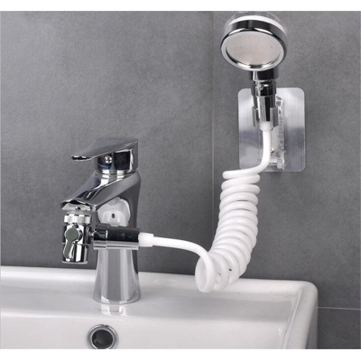 Kitchen Bathroom Sink Water Faucet External Shower Head Set Toilet Flush Extension Tap Small Nozzle Wash Hair Shower With Holder