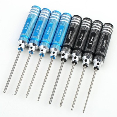 4PCS Hex Screw Driver Tool Kit For RC Helicopter Plane Transmitter Car Blue Brand New